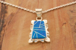Calvin Begay New Design Fire and Ice Opal Sterling Silver  Pendant